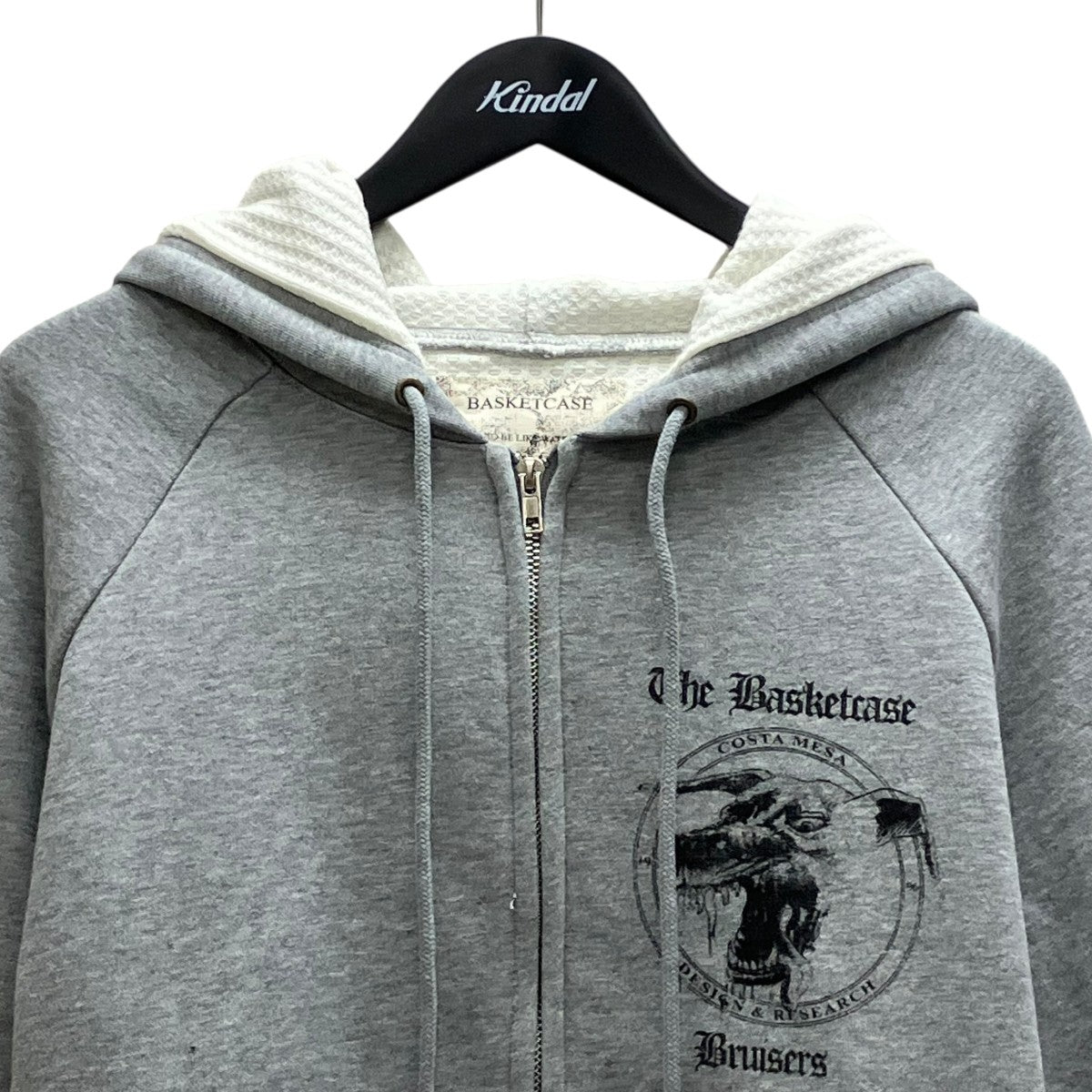 THERMAL LINED ZIP   GREYジップパーカー