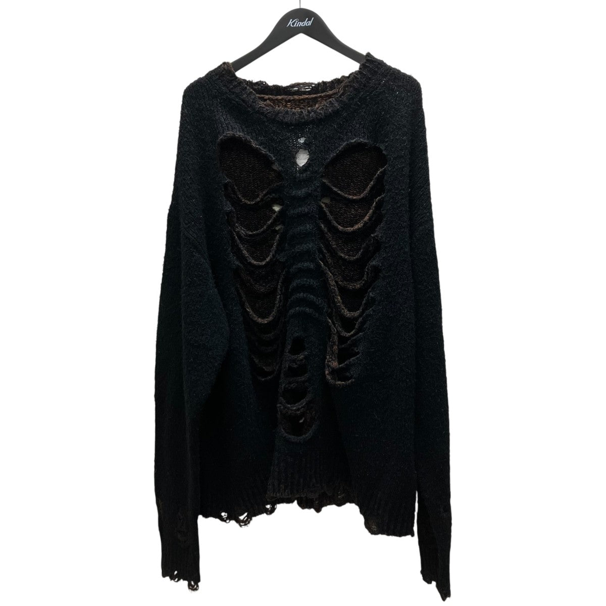 doublet RIB ＆ SPINE KNIT PULLOVER BLK リブ＆スパイン ニット プルオーバー 古着・中古-1枚目のアイテム画像