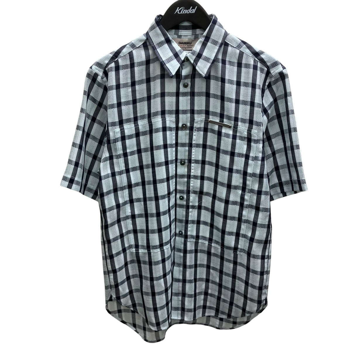 26SSLENO WEAVE W PKT DRESS H S SHIRT シースルーチェック半袖シャツ