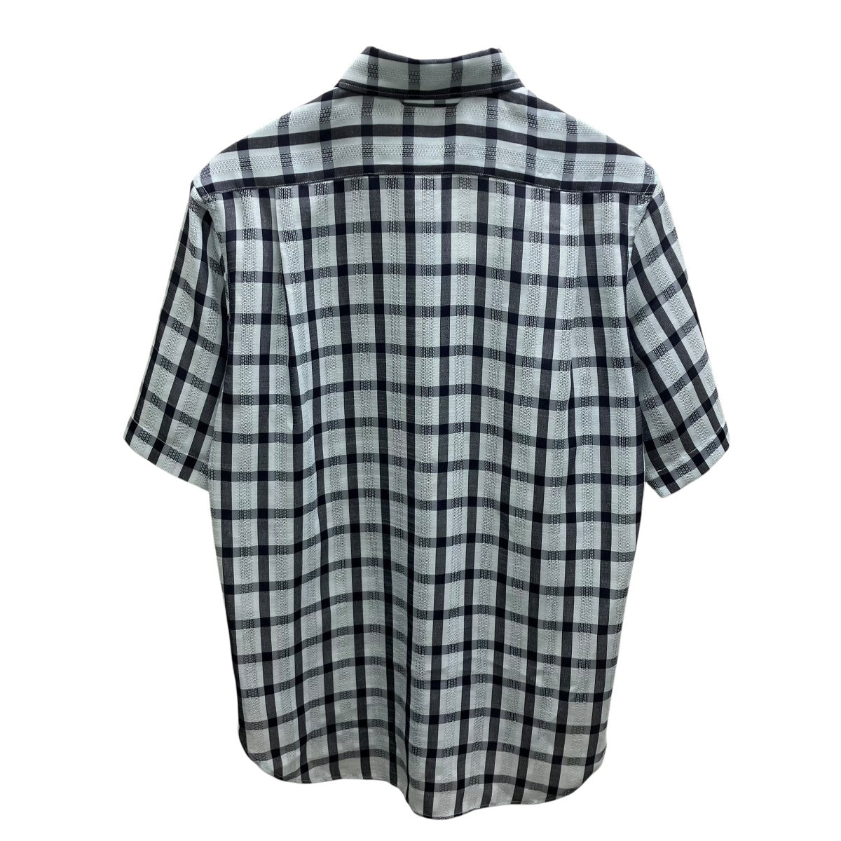 26SSLENO WEAVE W PKT DRESS H S SHIRT シースルーチェック半袖シャツ