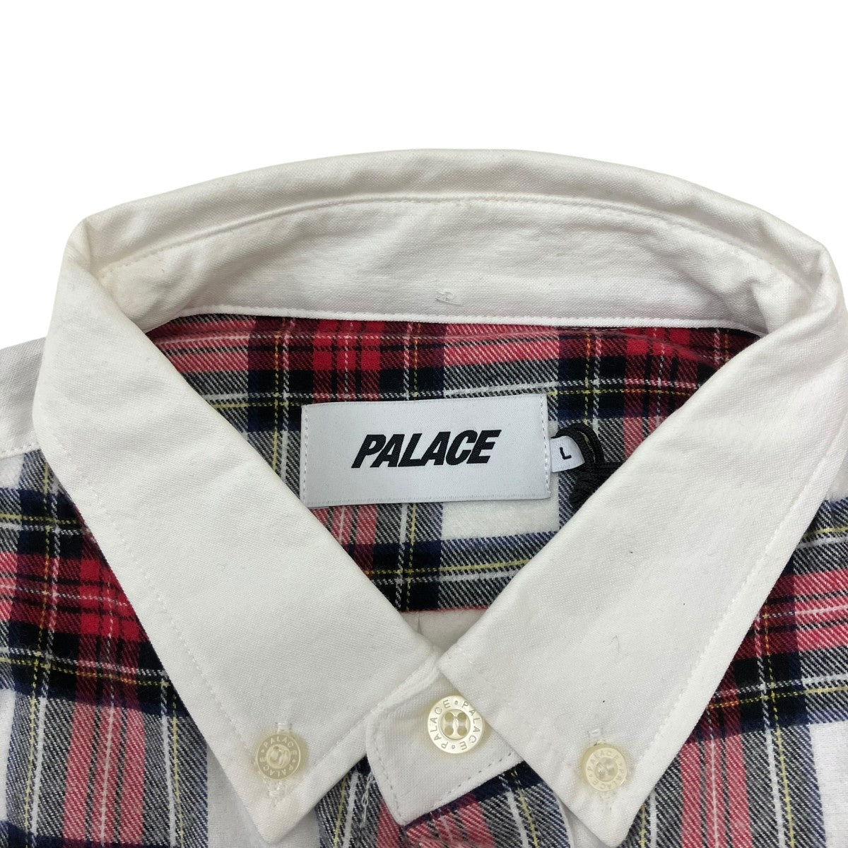 CHECK PANEL CHAMRAY SHIRT長袖シャツ
