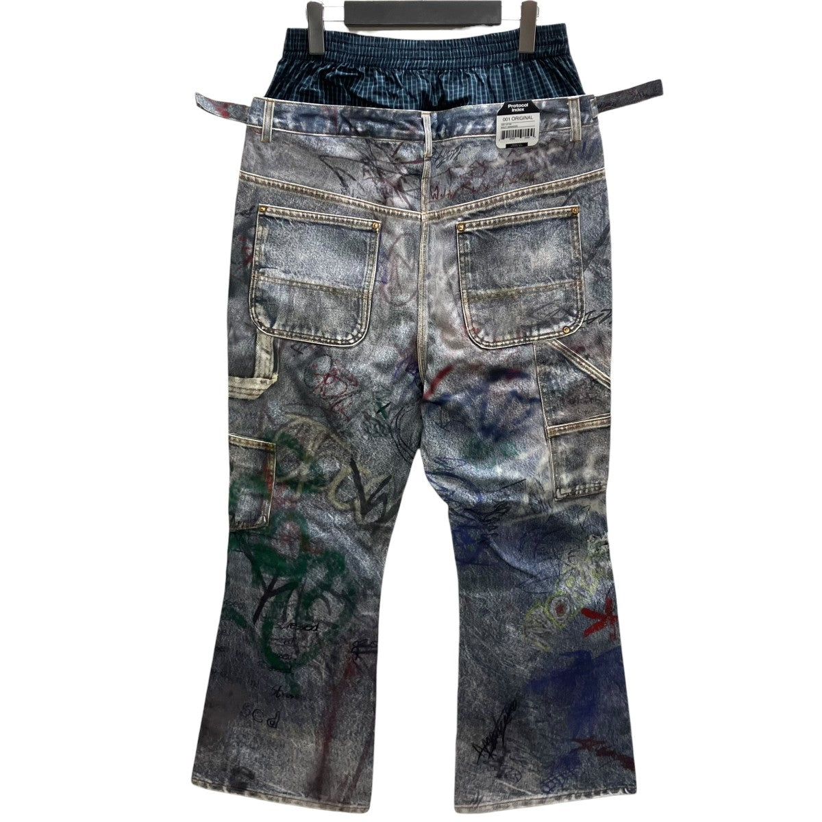 GRAFFITI TROMPE-L’OEIL LAYERED PANTS レイヤードデニムパンツ