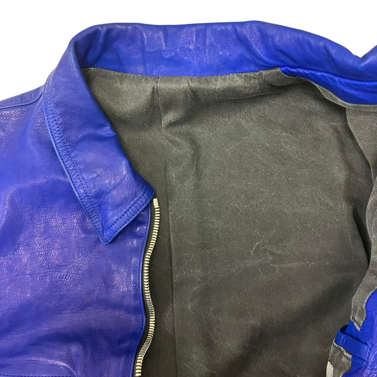 Yohji Yamamoto pour homme BL JAPAN CALF SKIN GARMENT DYED SINGLE RIDERS ジャパンカーフタンニンレザーライダースジャケット 古着・中古-6枚目のアイテム画像