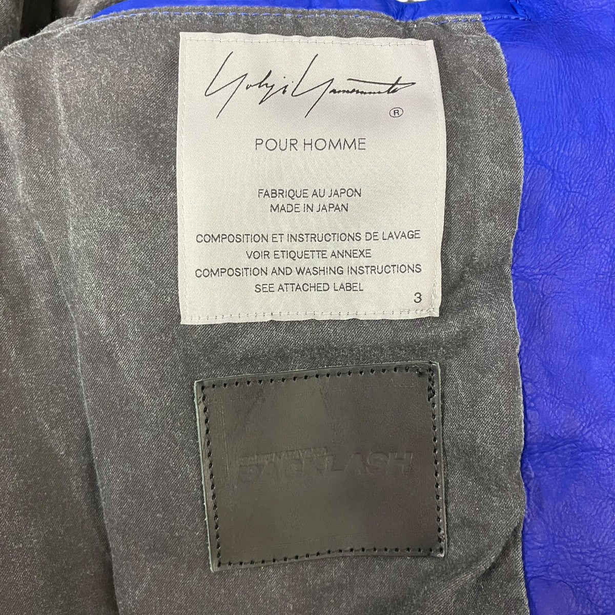 Yohji Yamamoto pour homme BL JAPAN CALF SKIN GARMENT DYED SINGLE RIDERS ジャパンカーフタンニンレザーライダースジャケット 古着・中古-7枚目のアイテム画像