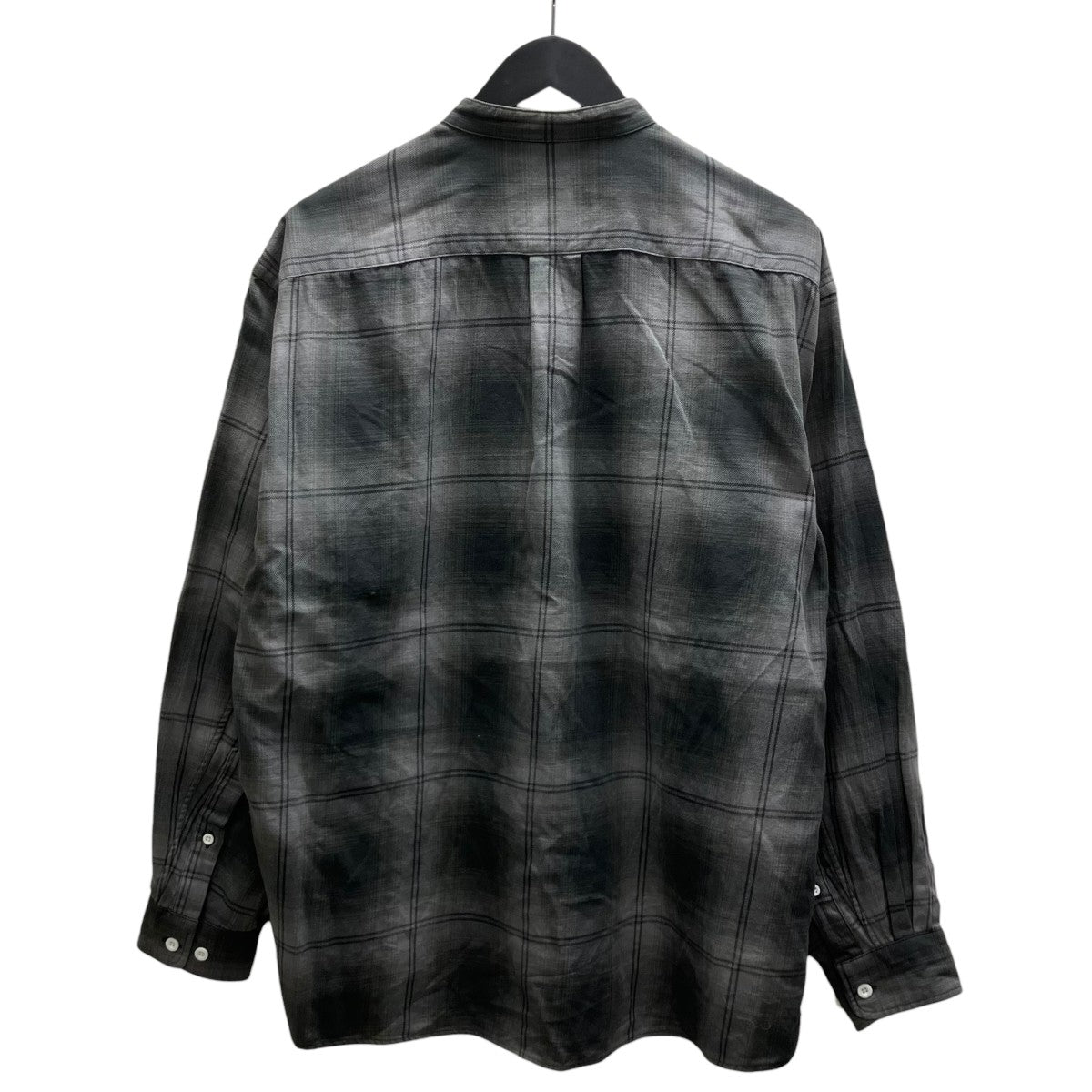 nonnative×RAFU OFFICER STAND COLLAR L S SHIRT COTTON TWILL OMBRE CHECK チェックシャツ 古着・中古-3枚目のアイテム画像