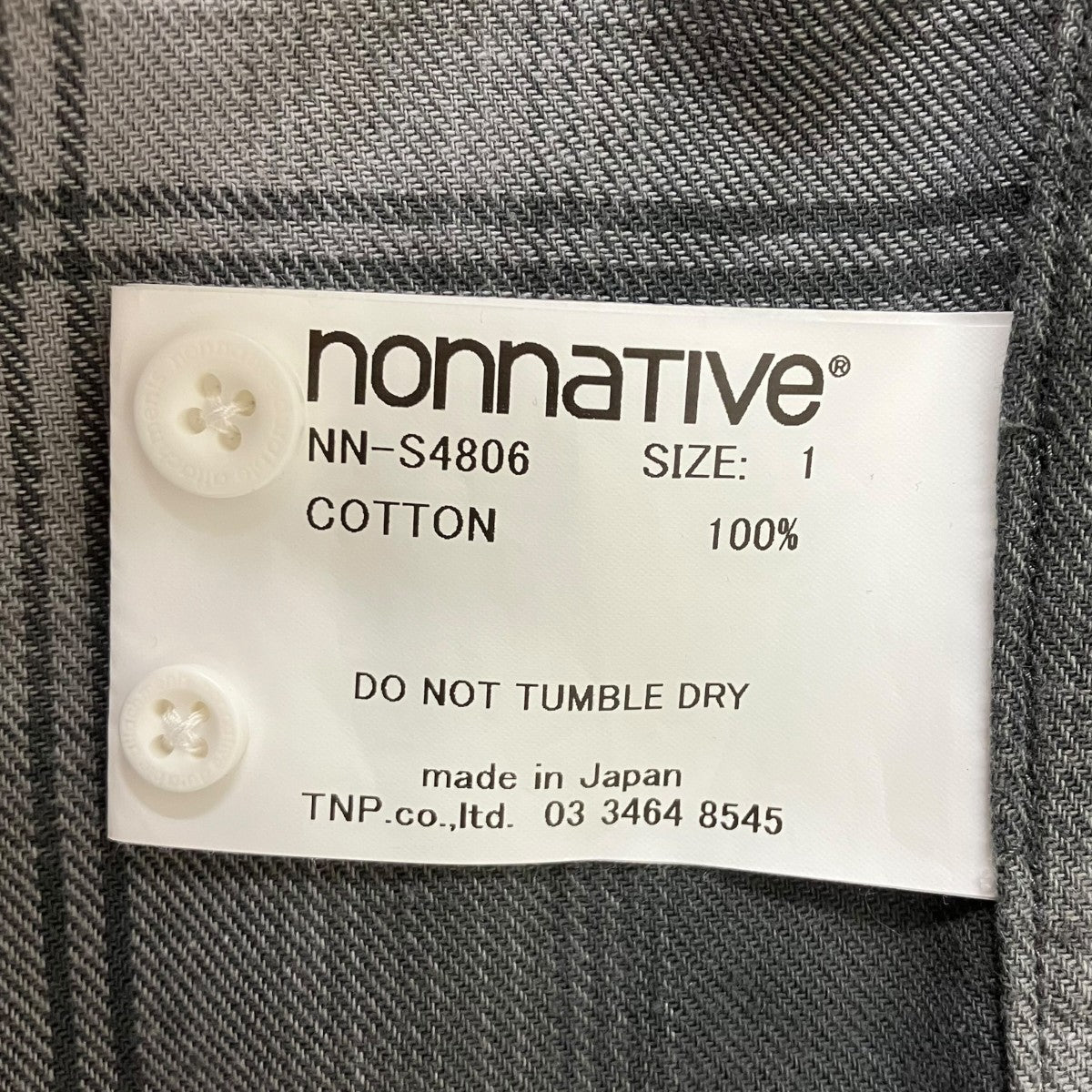nonnative×RAFU OFFICER STAND COLLAR L S SHIRT COTTON TWILL OMBRE CHECK チェックシャツ 古着・中古-5枚目のアイテム画像