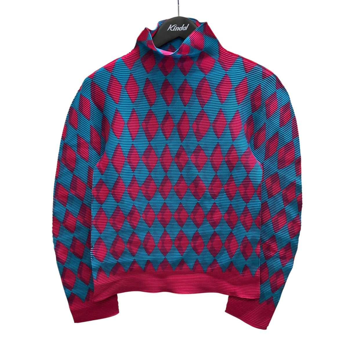 me ISSEY MIYAKE 26SS ダイヤパターンハイネックプリーツカットソー 古着・中古-1枚目のアイテム画像