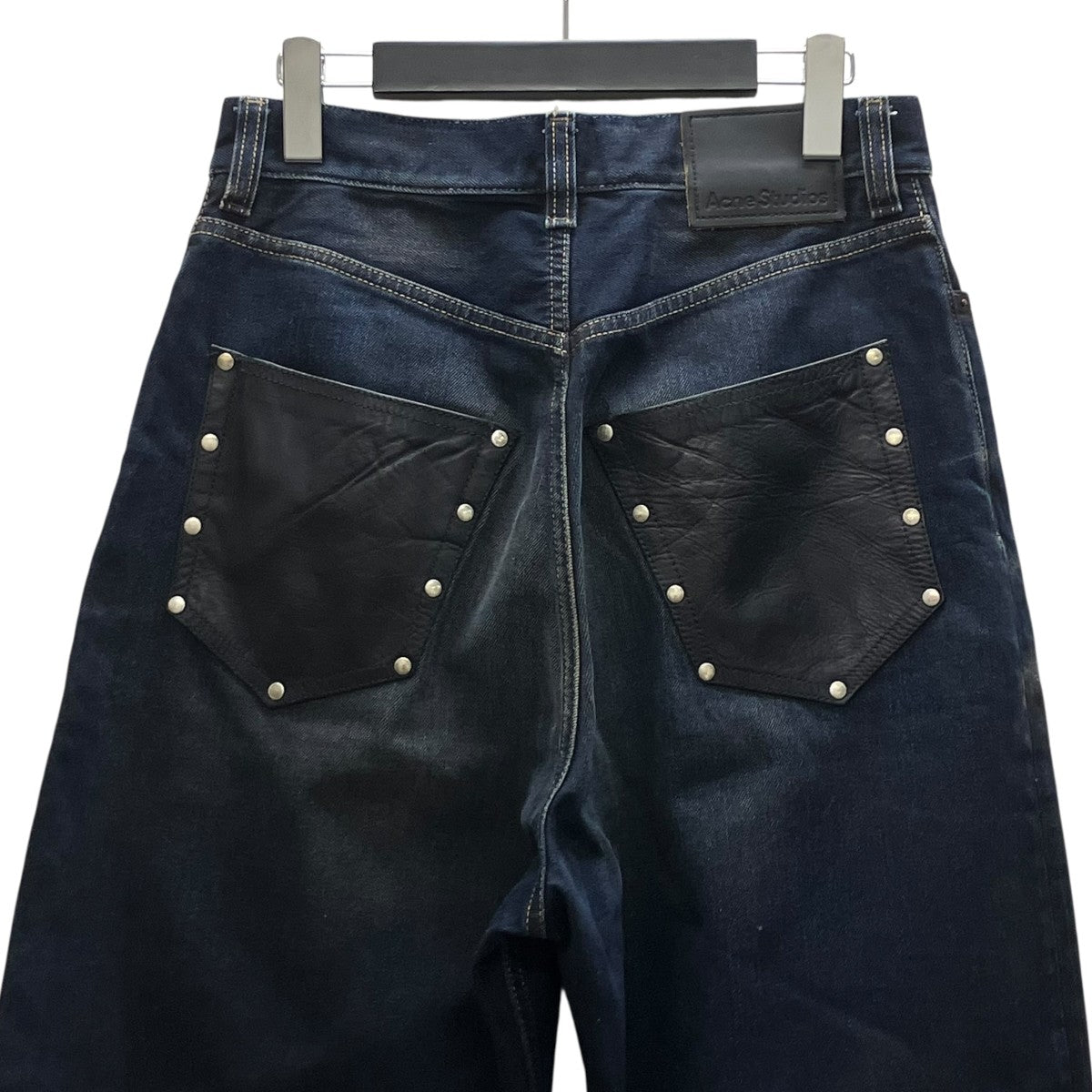 ACNE STUDIOS 2023M FN Darkside Leatherレザーポケットスーパーバギーデニムパンツ 古着・中古-4枚目のアイテム画像