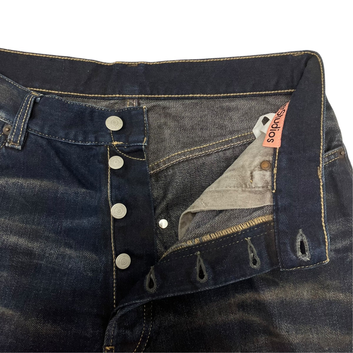 ACNE STUDIOS 2023M FN Darkside Leatherレザーポケットスーパーバギーデニムパンツ 古着・中古-5枚目のアイテム画像