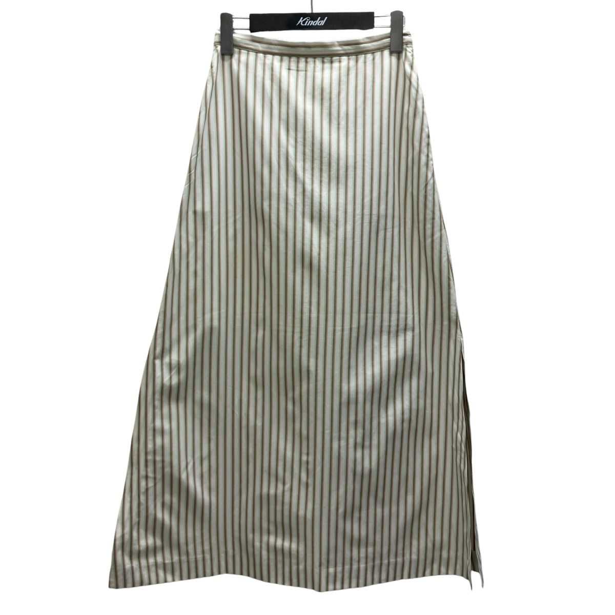 WASHED FINX TWILL STRIPE LONG SKIRT ストライプスカート