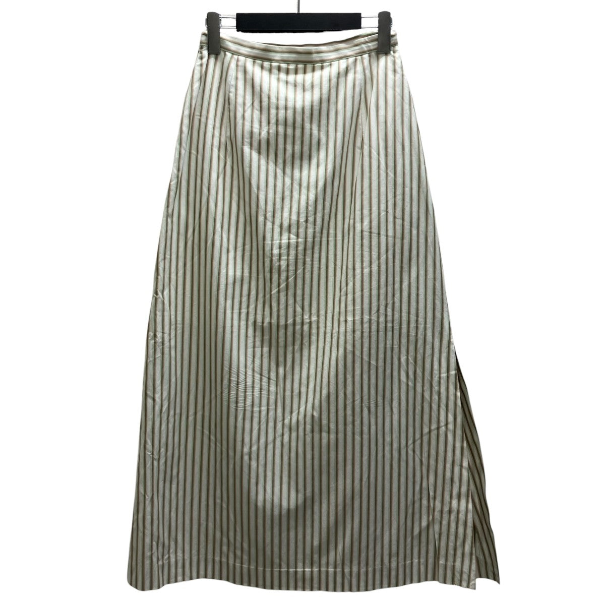 WASHED FINX TWILL STRIPE LONG SKIRT ストライプスカート