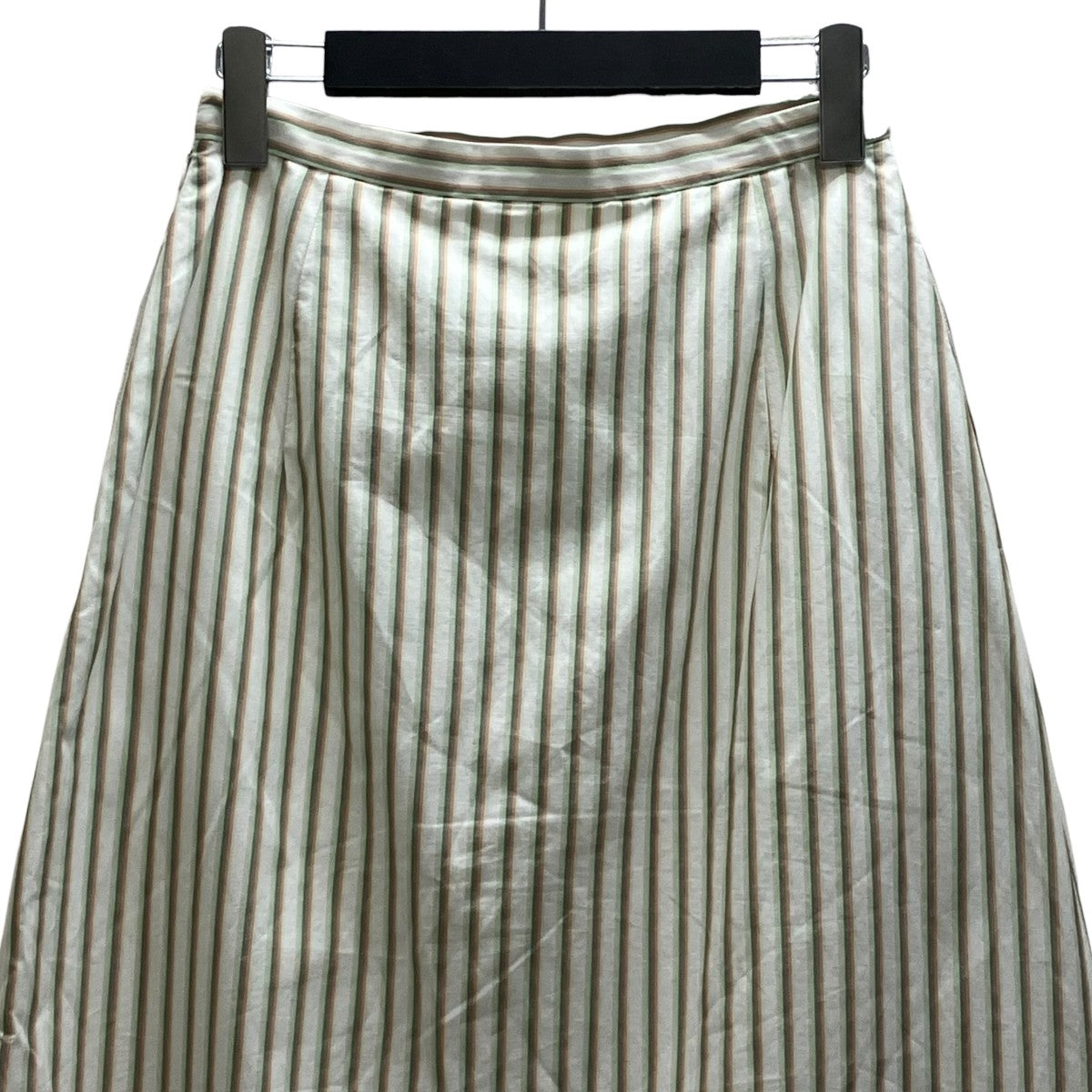 WASHED FINX TWILL STRIPE LONG SKIRT ストライプスカート