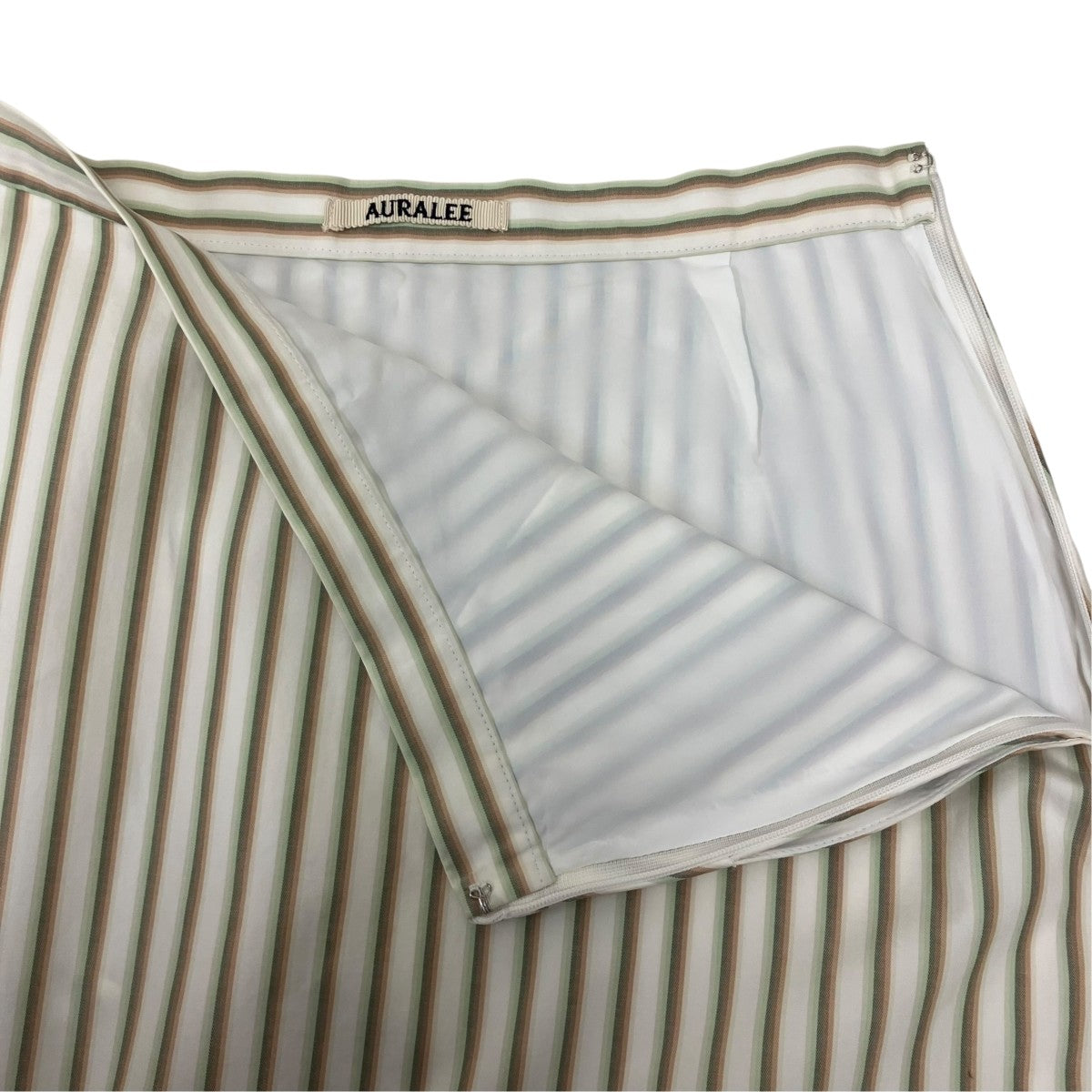 WASHED FINX TWILL STRIPE LONG SKIRT ストライプスカート