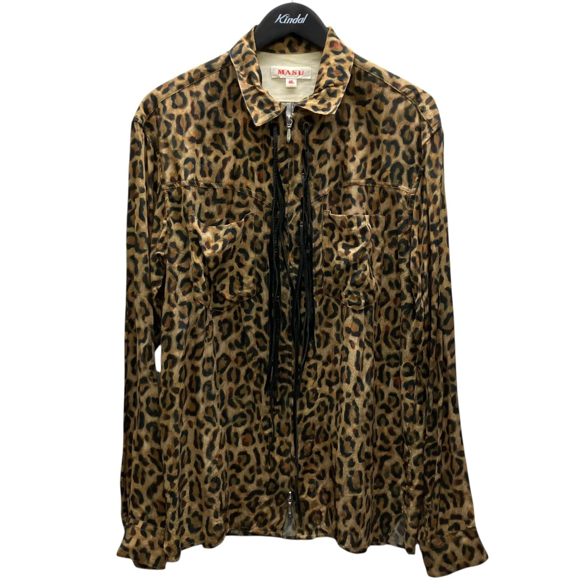 MASU ZIP-UP LEOPARD SHIRT ジップシャツ 古着・中古-1枚目のアイテム画像