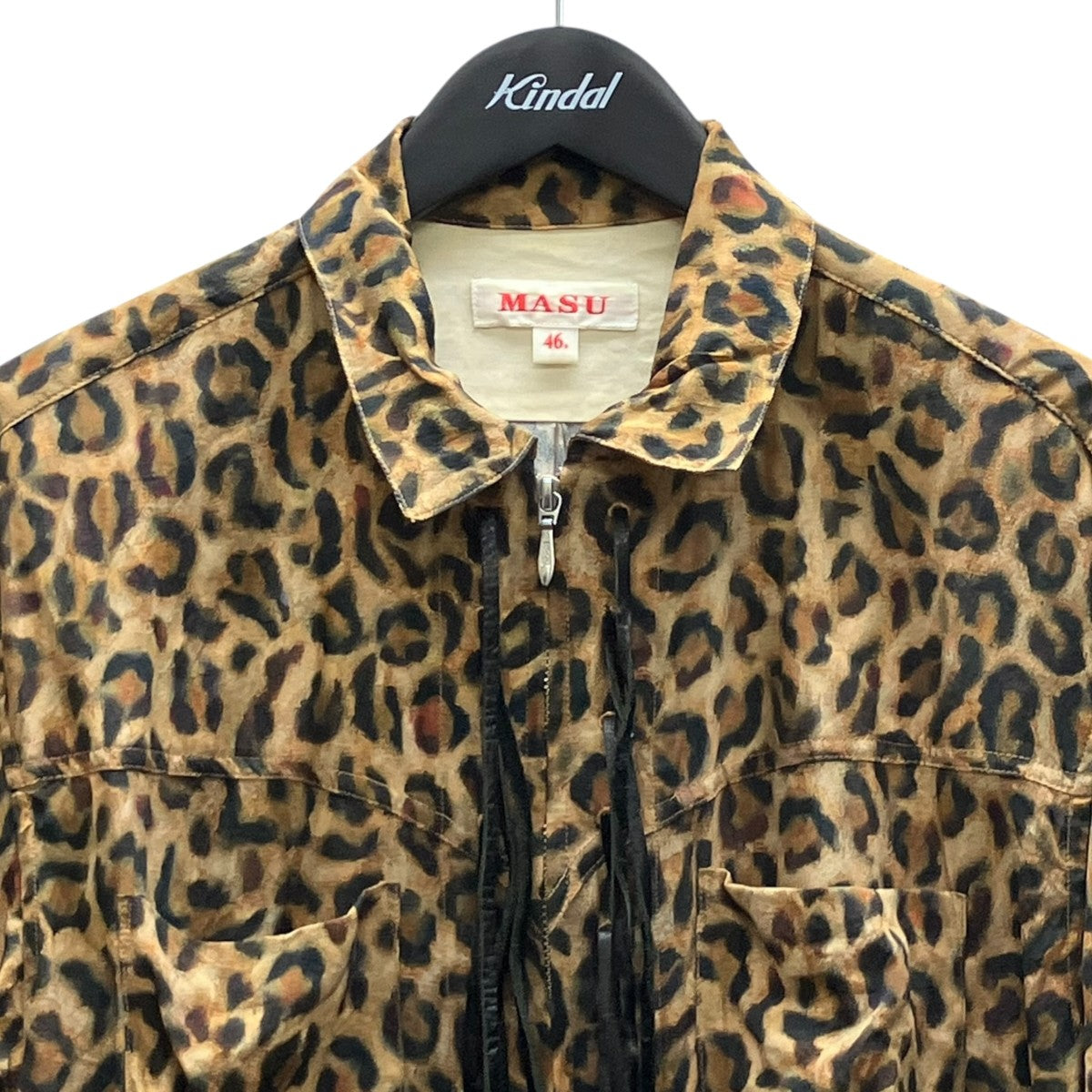 MASU ZIP-UP LEOPARD SHIRT ジップシャツ 古着・中古-2枚目のアイテム画像