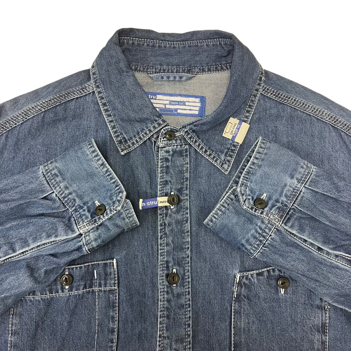 Maison MIHARA YASUHIRO 26SS in・struCOTTON TENCEL DENIM WORK LS SHIRTS デニムワークシャツ 古着・中古-5枚目のアイテム画像
