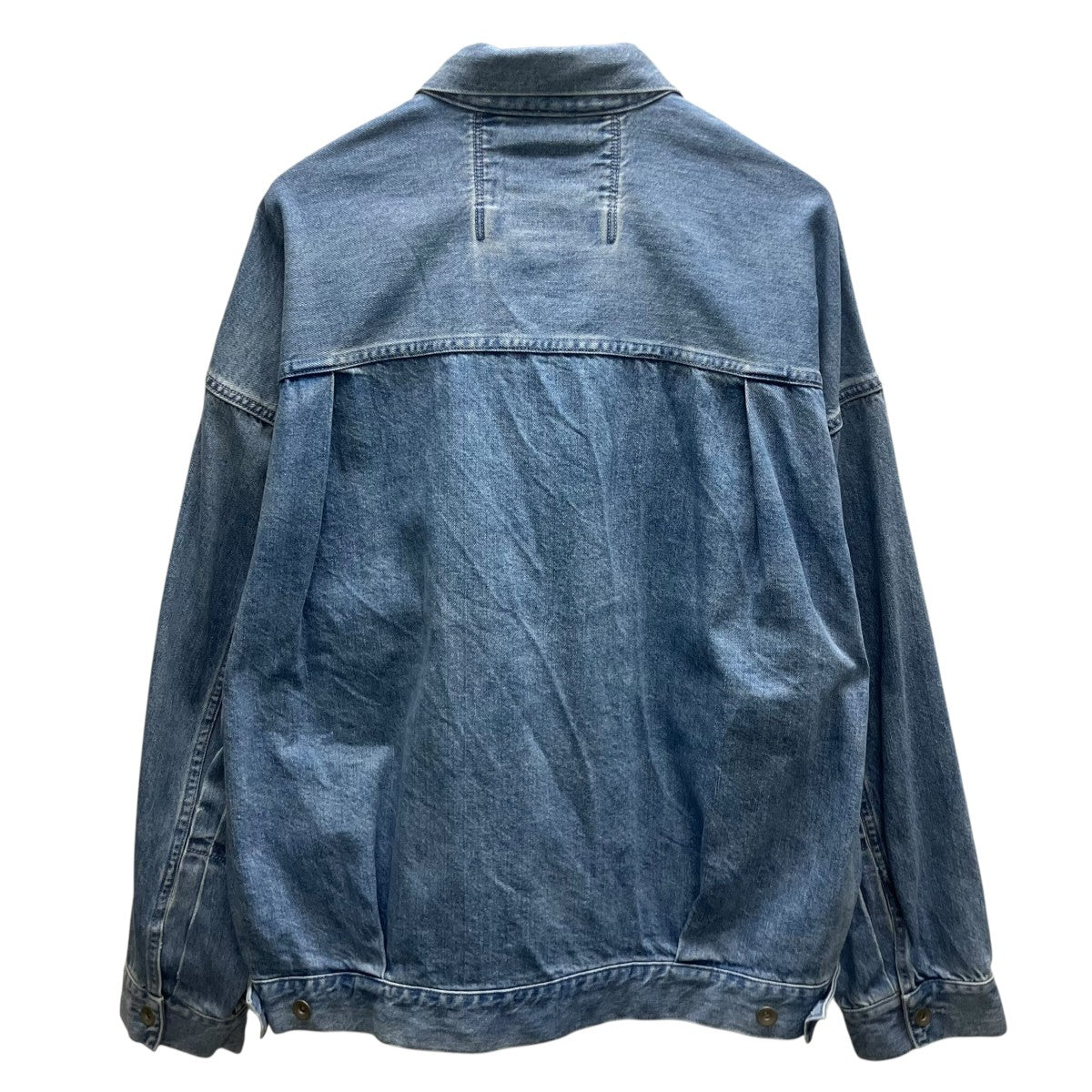 meanswhile Fade Denim Pleated Sleeve Blouse Indigo デニムジャケット 古着・中古-3枚目のアイテム画像