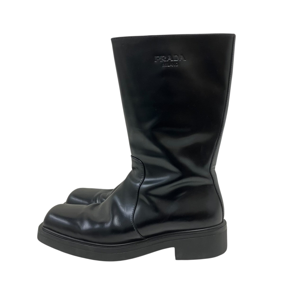 PRADA スクエアレザーブーツ 古着・中古-3枚目のアイテム画像