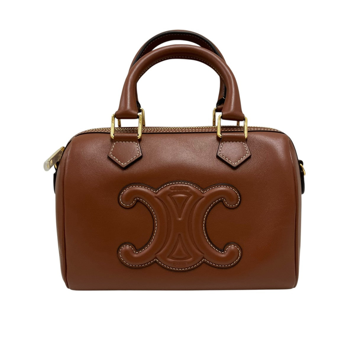 CELINE スモールボストンスムースカーフスキンハンドバッグ 古着・中古-2枚目のアイテム画像