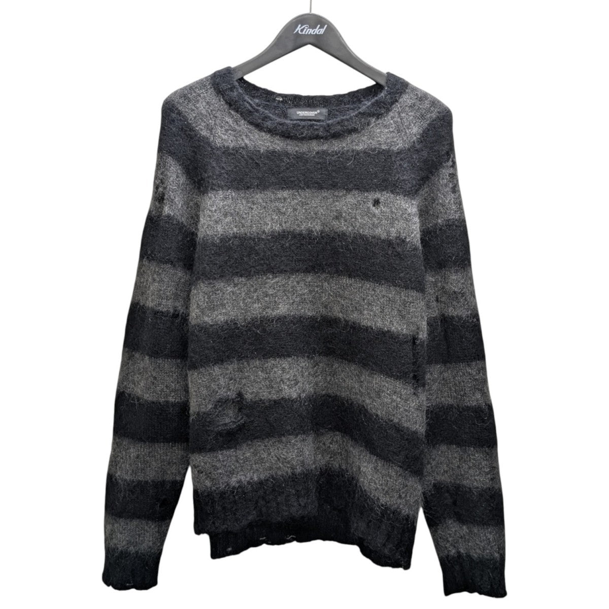 Mohair zipper sweater ダメージ加工ニット