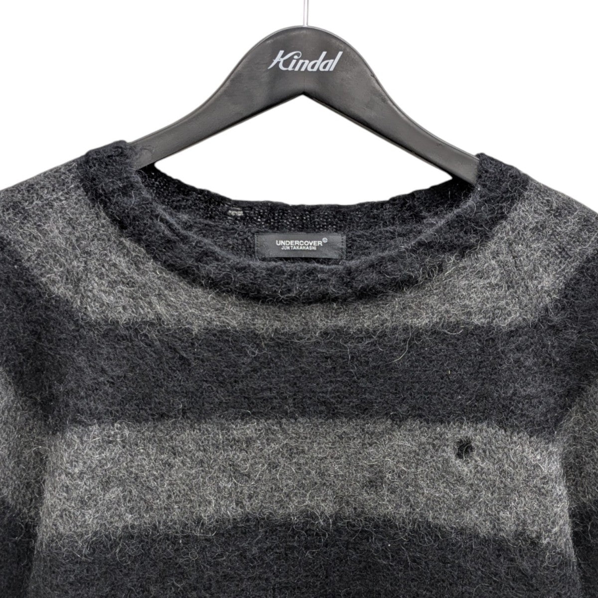 Mohair zipper sweater ダメージ加工ニット