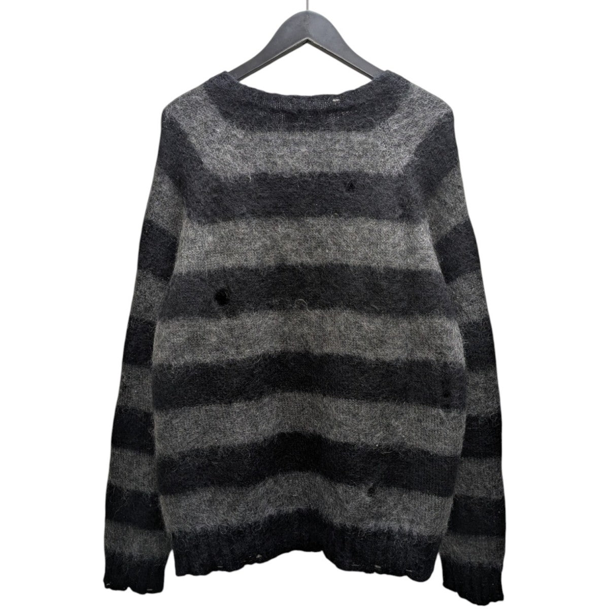 Mohair zipper sweater ダメージ加工ニット
