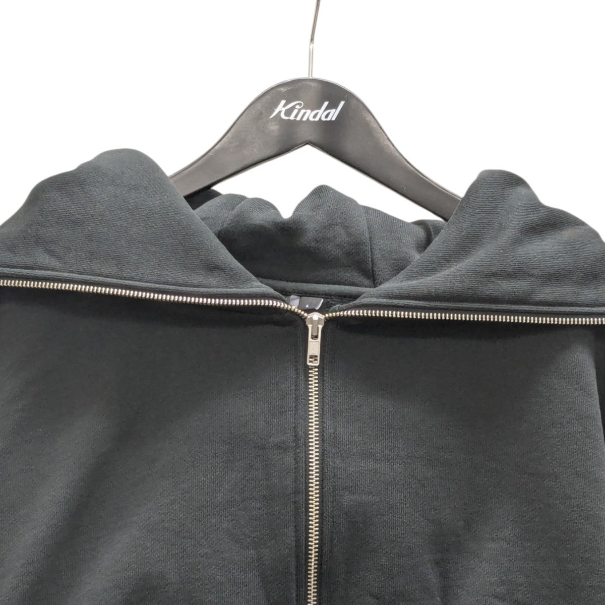 CROPPED FULL ZIP WASHED BLACK ジップパーカー