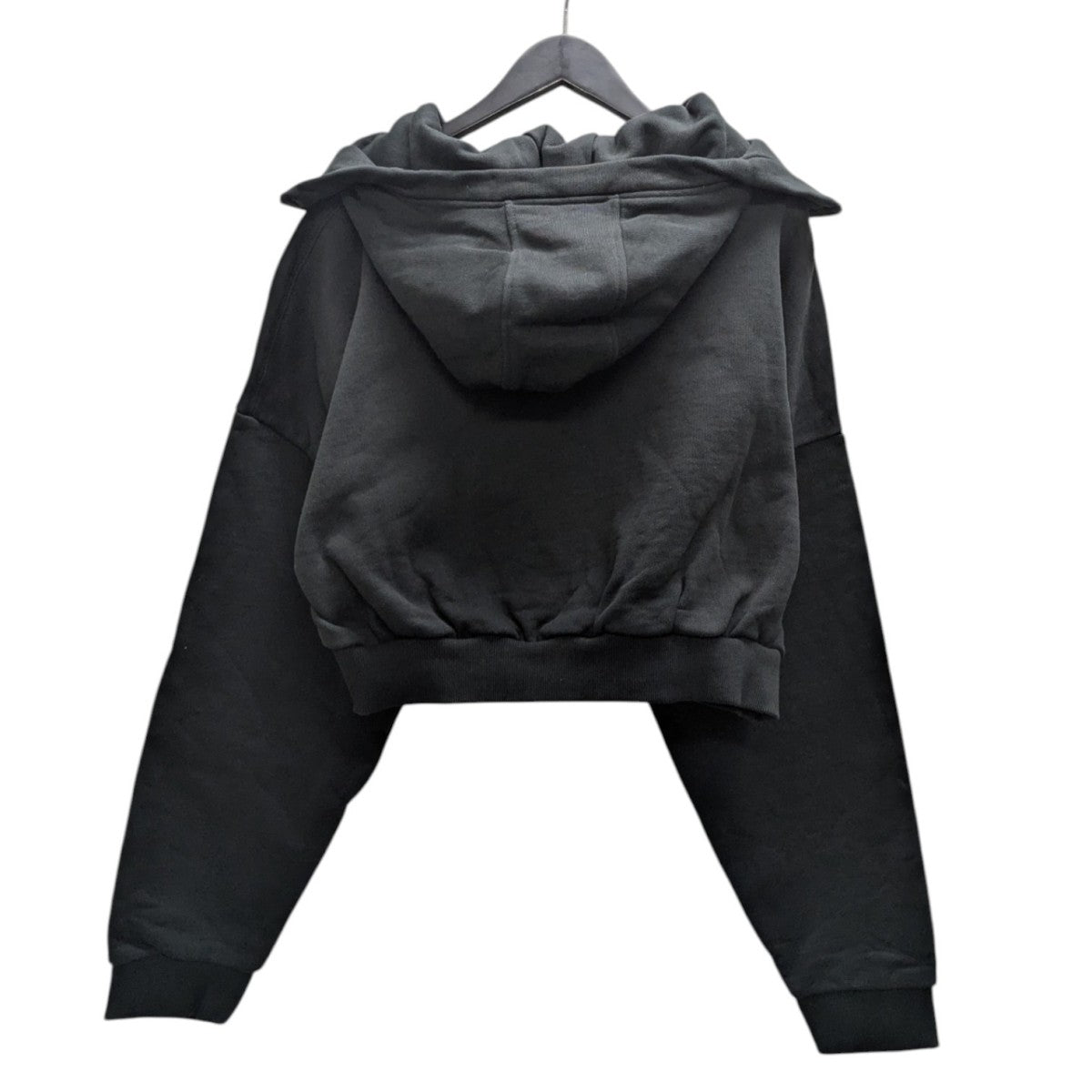 CROPPED FULL ZIP WASHED BLACK ジップパーカー