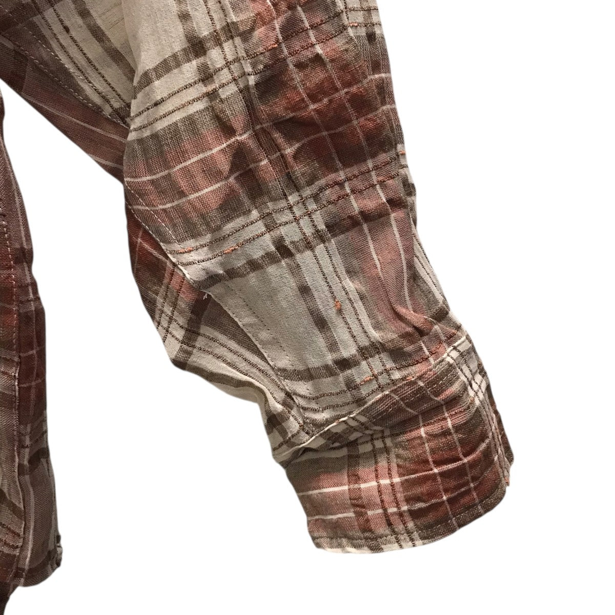 WIDE FIT ROOM SHIRT FADED RED CHECK 長袖チェックシャツ