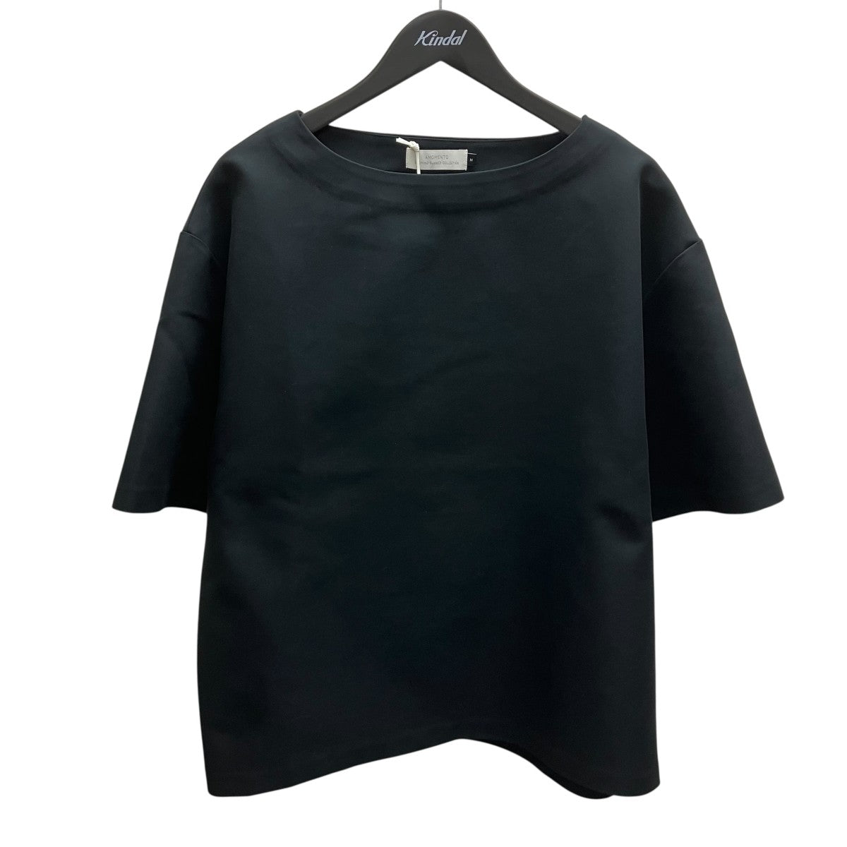 26SSOVERSIZED BOAT NECK TOP BLACK ボートネック半袖カットソー