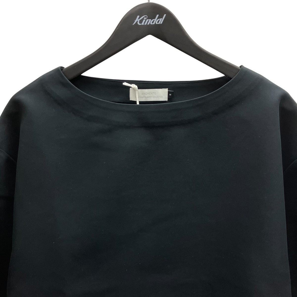 26SSOVERSIZED BOAT NECK TOP BLACK ボートネック半袖カットソー