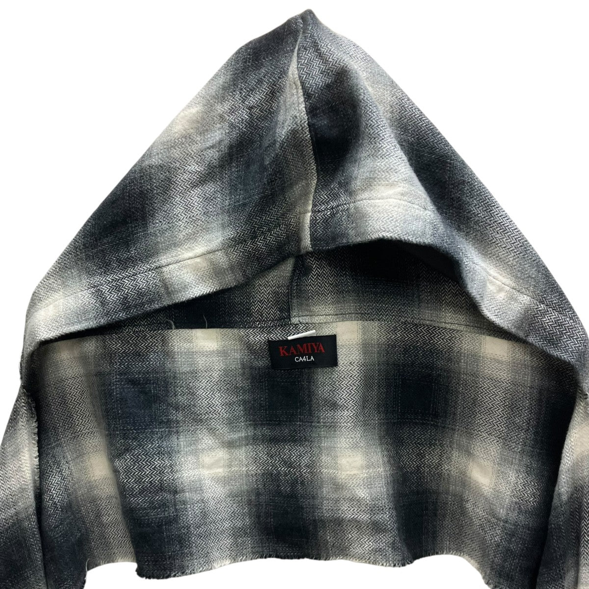 KAMIYA×CA4LA 26SSHooded Checked StoleオンブレチェックフーデッドストールG16CA110 古着・中古-2枚目のアイテム画像