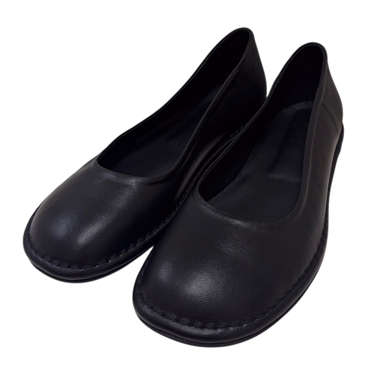 26SS ROUNDED FLATS BLACK シープスキンレザーミュール