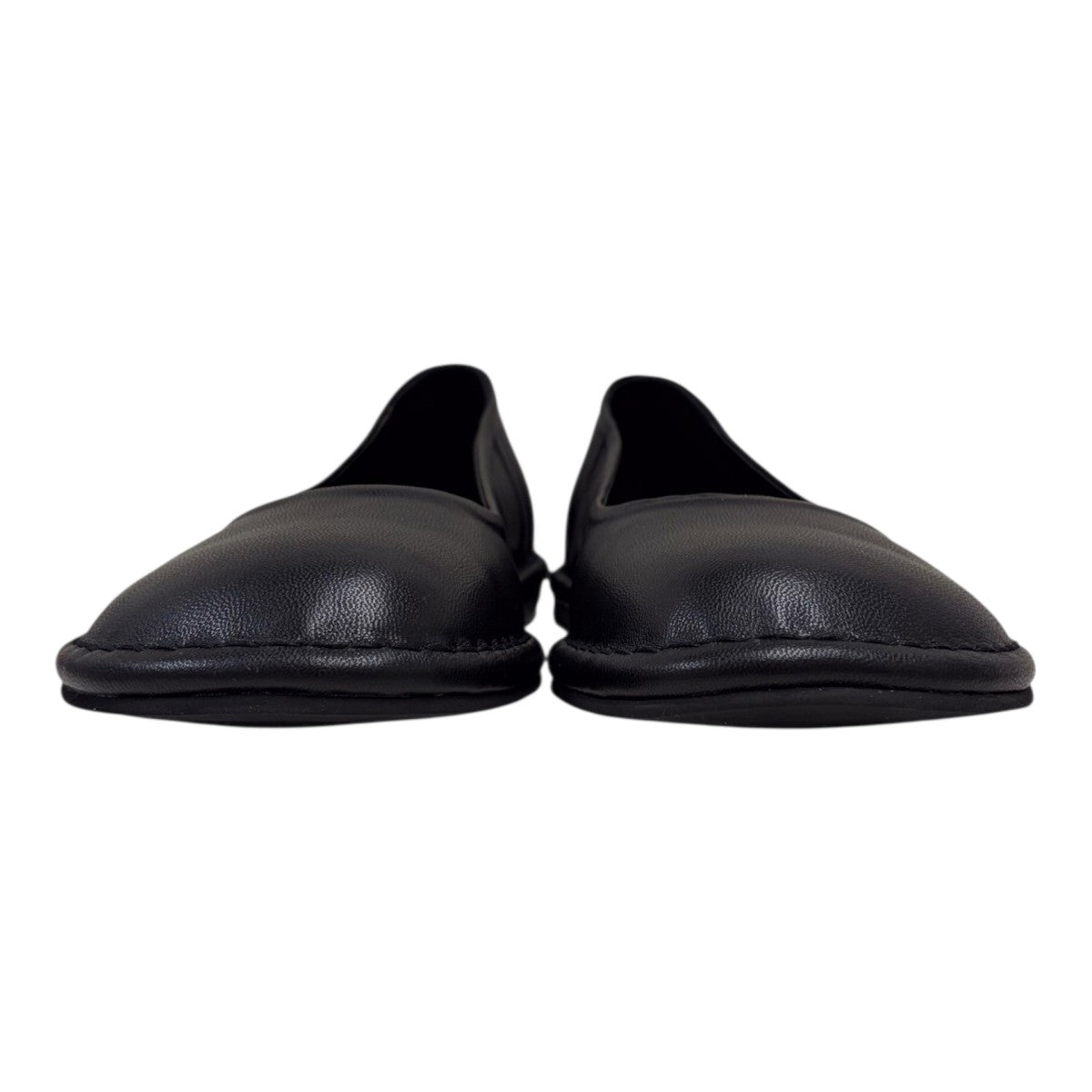 26SS ROUNDED FLATS BLACK シープスキンレザーミュール