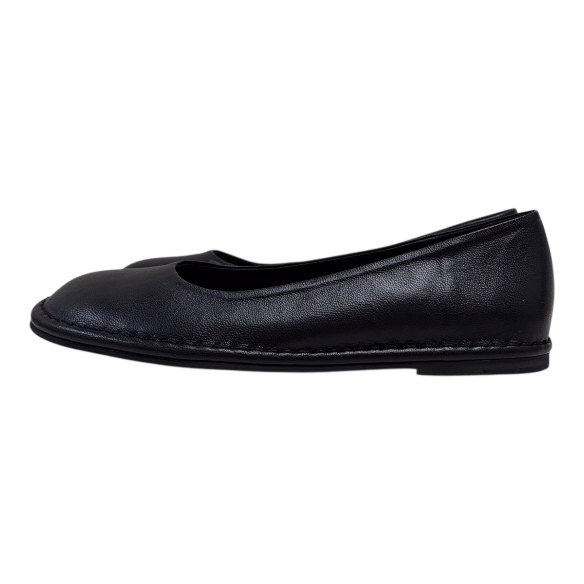 26SS ROUNDED FLATS BLACK シープスキンレザーミュール