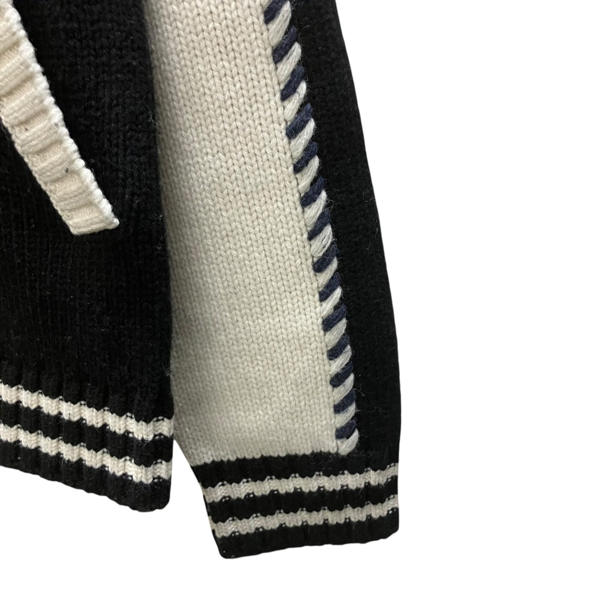 EVISU へのへのもへじ仏頭編み込みニット リラックスフィット カーディガン 古着・中古-3枚目のアイテム画像