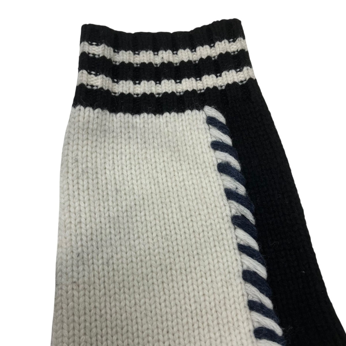 EVISU へのへのもへじ仏頭編み込みニット リラックスフィット カーディガン 古着・中古-6枚目のアイテム画像