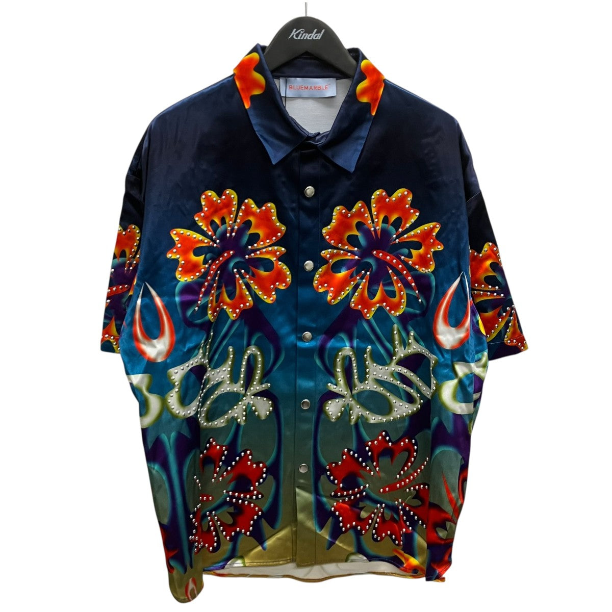 STUDDED HIBISCUS SHORTSLEEVES SHIRT ハイビスカスプリントスタッズシャツ