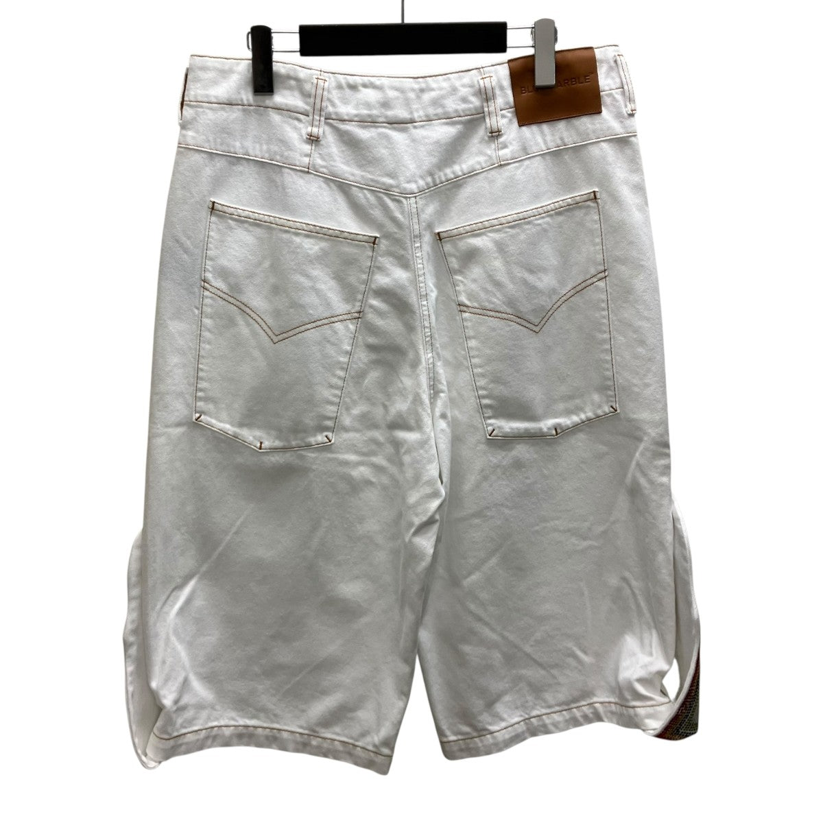 RHINESTONED TONGUE BAGGY DENIM SHORTS ラインストーンバギーデニムショーツ