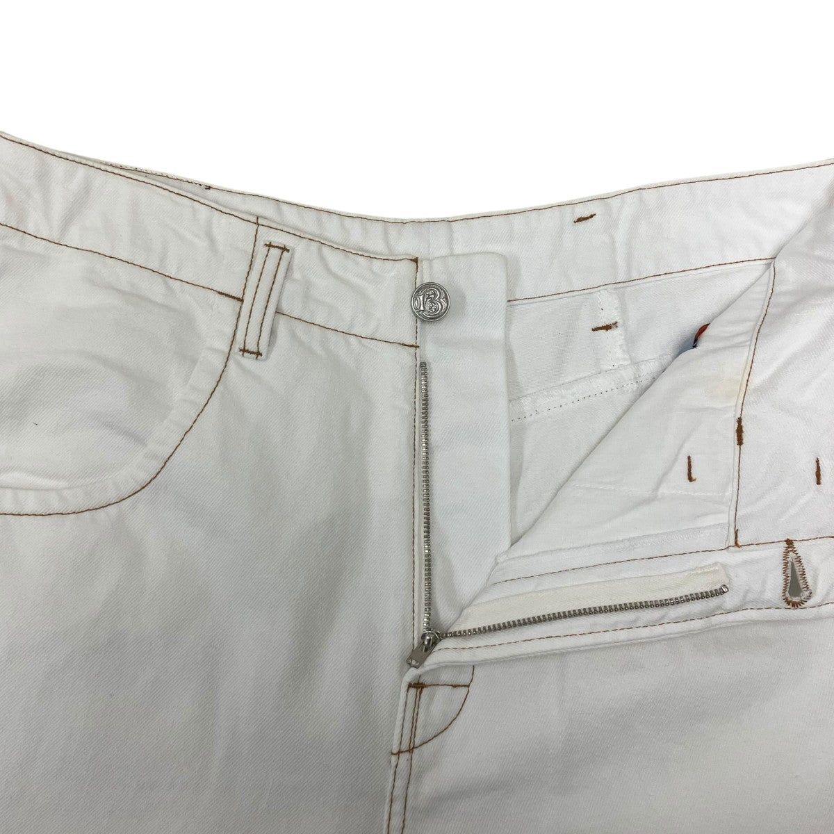 RHINESTONED TONGUE BAGGY DENIM SHORTS ラインストーンバギーデニムショーツ