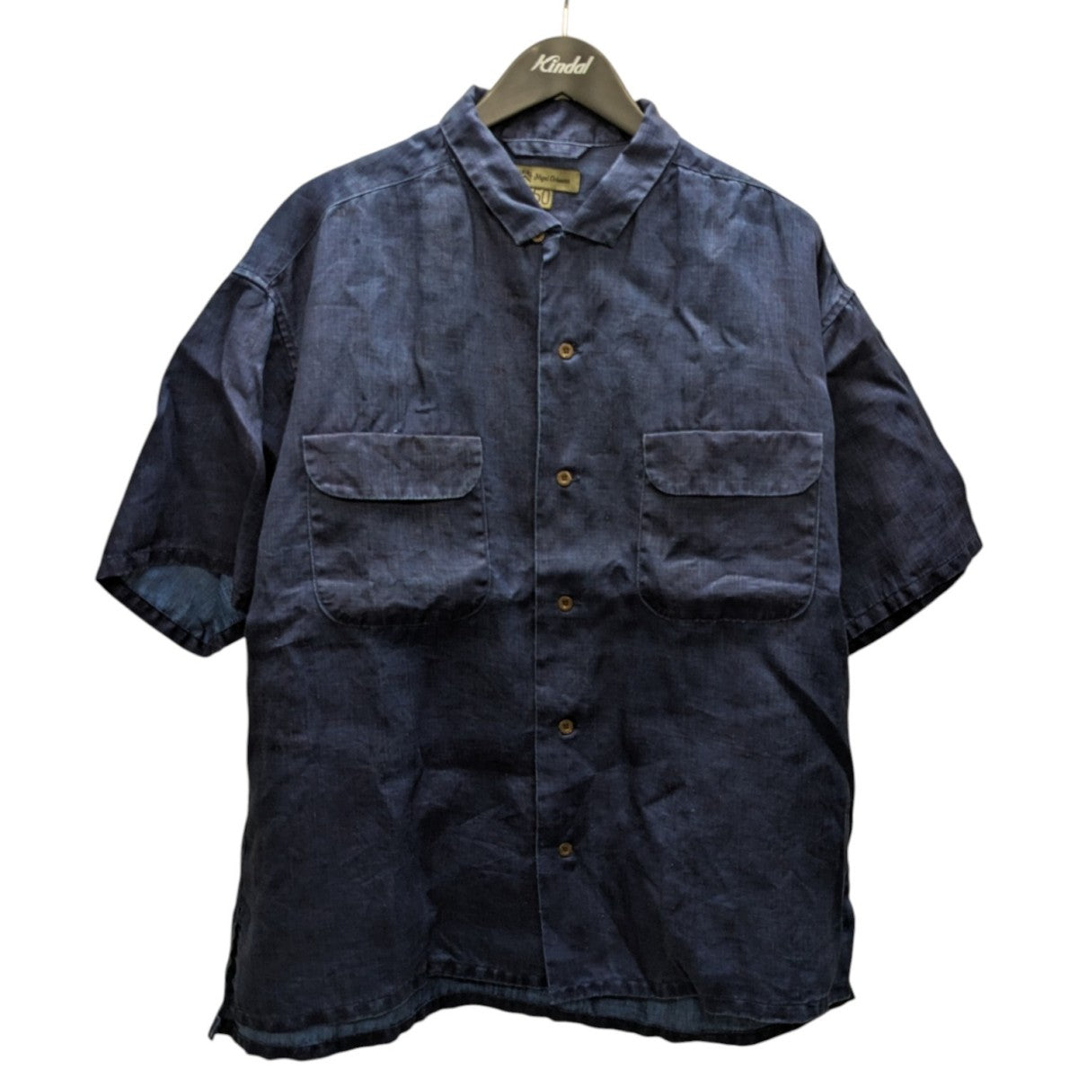 OPEN COLLAR SHIRT LINEN INDIGO リネンオープンカラーシャツ