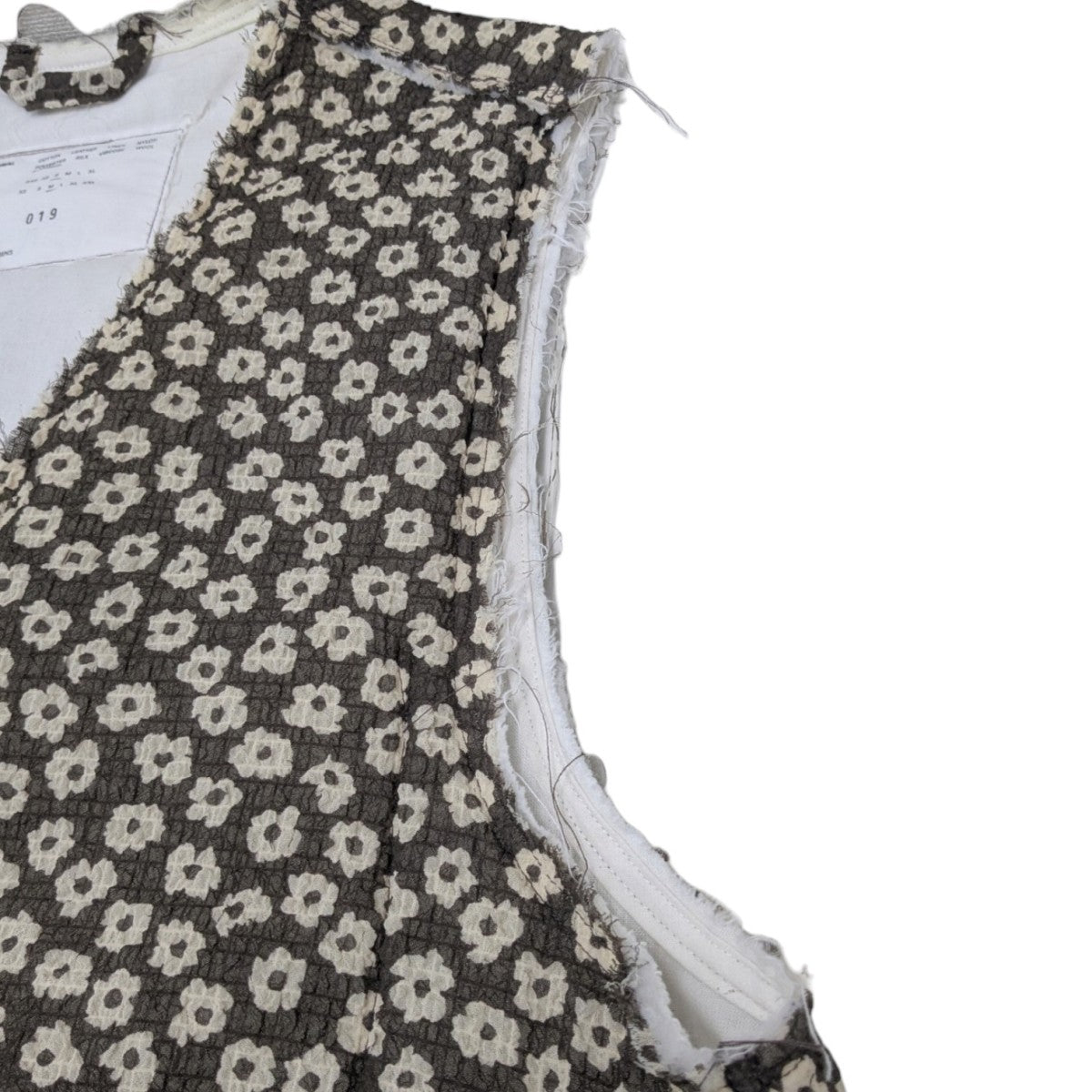25SSLINER VEST FLOWER PRINT STRETCH SHEER SUCKERフラワープリントジップベスト