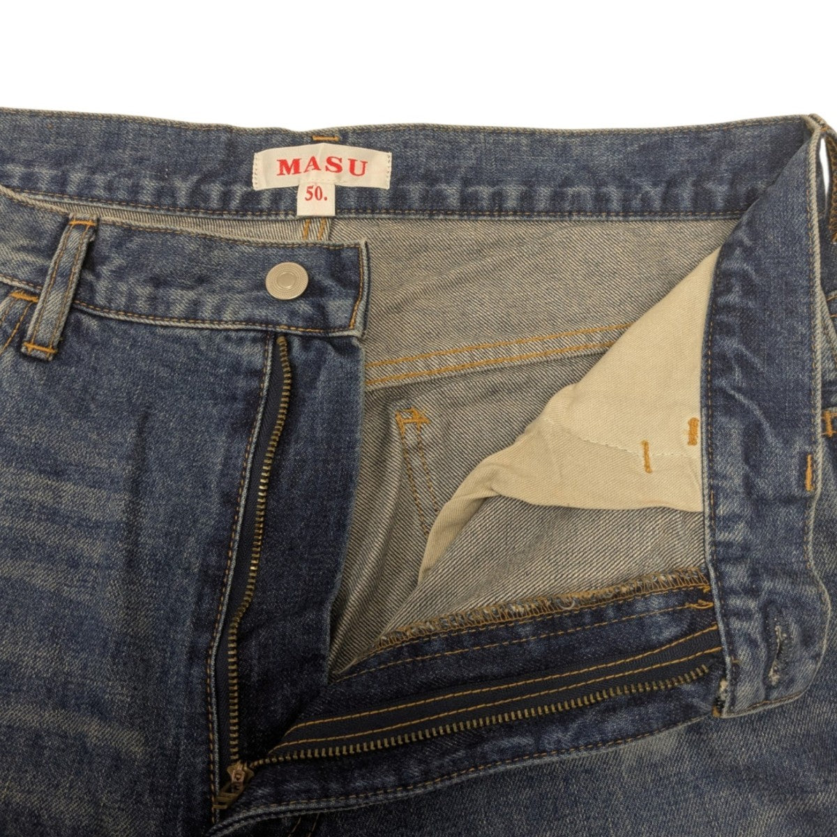 MASU BOYS FEATHER BELL-BOTTOM JEANS フェザープリントベルボトムデニムパンツ