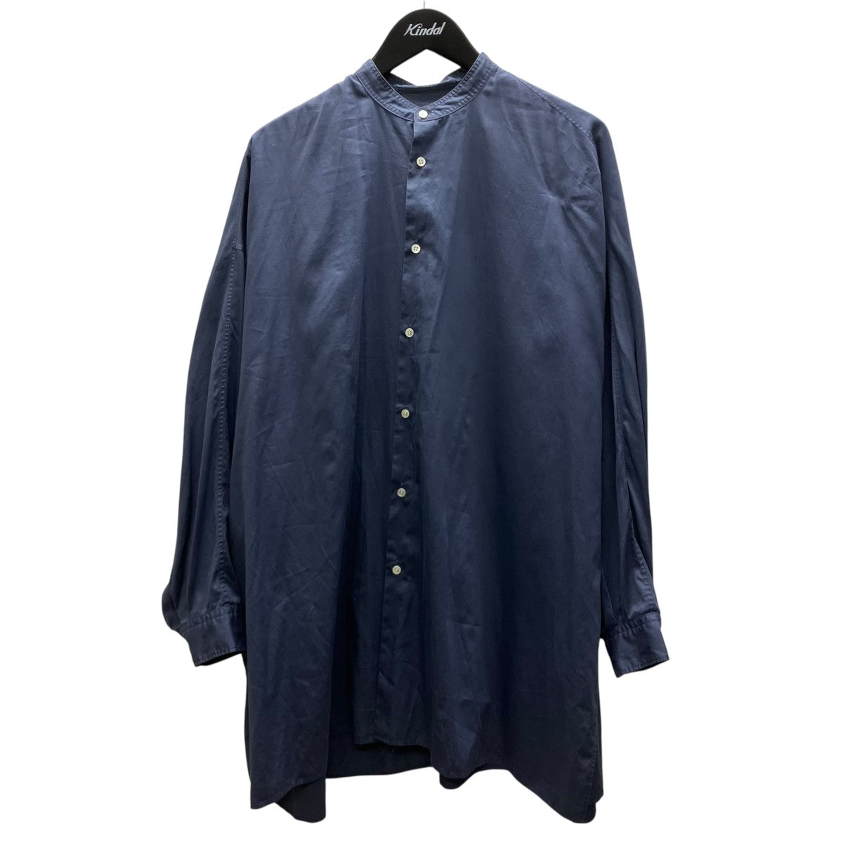 Silicon Poplin Deep Slit Band Collar Shirt オーバーサイズシャツ