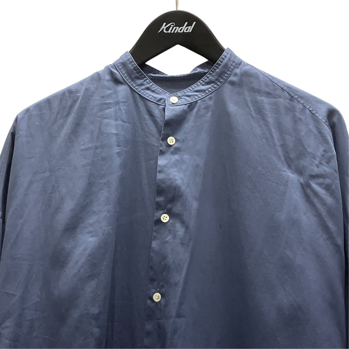 Silicon Poplin Deep Slit Band Collar Shirt オーバーサイズシャツ
