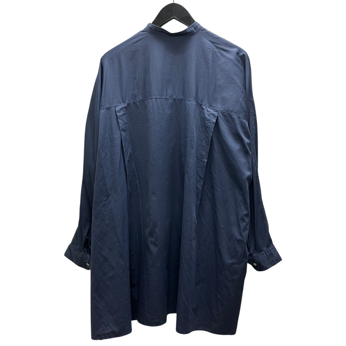 Silicon Poplin Deep Slit Band Collar Shirt オーバーサイズシャツ