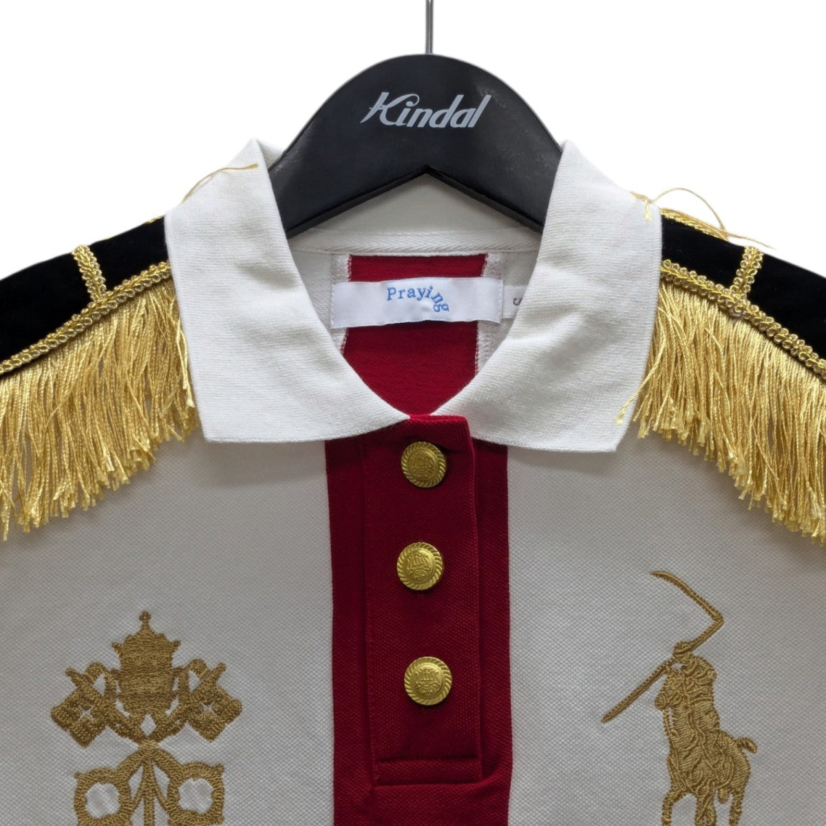 Epaulette Women’s Top Whiteポロシャツ