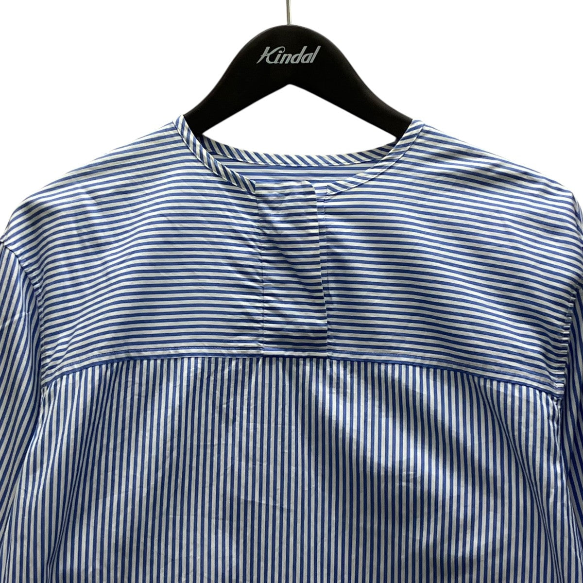 BUTTON SLEEVE STLIPE BLOUSE ストライプブラウス