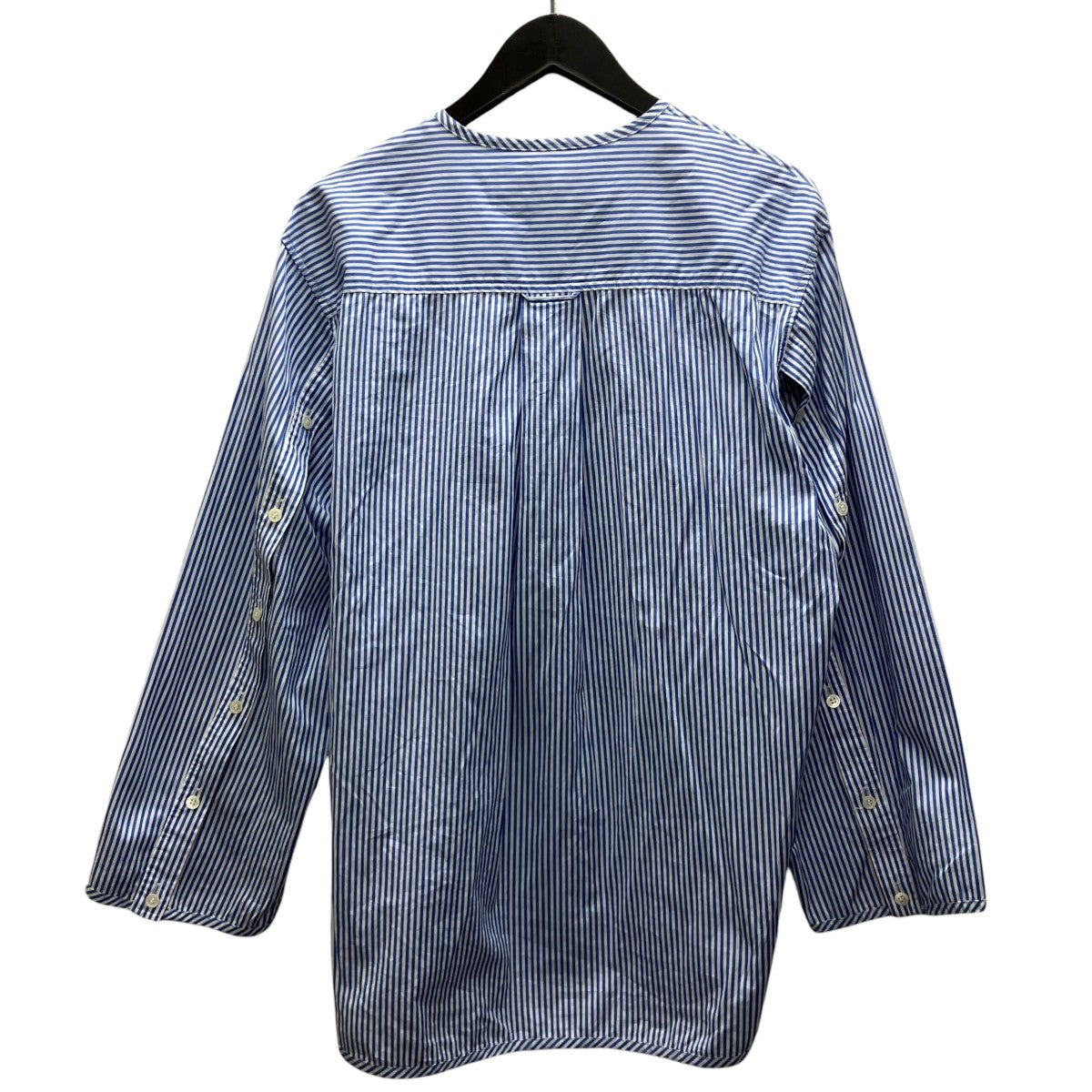 BUTTON SLEEVE STLIPE BLOUSE ストライプブラウス