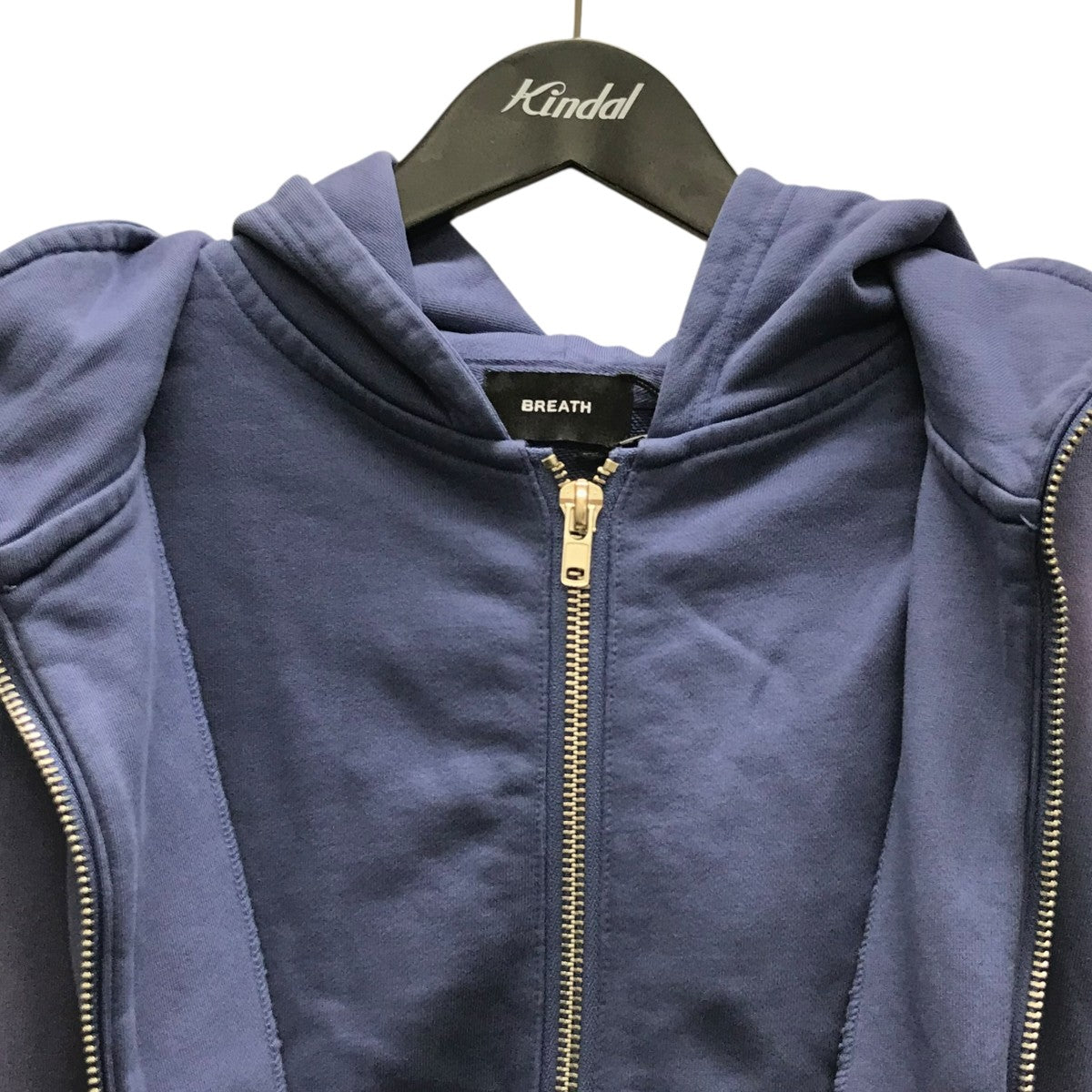 LAYERED ZIP HOODIE デザインジップパーカー